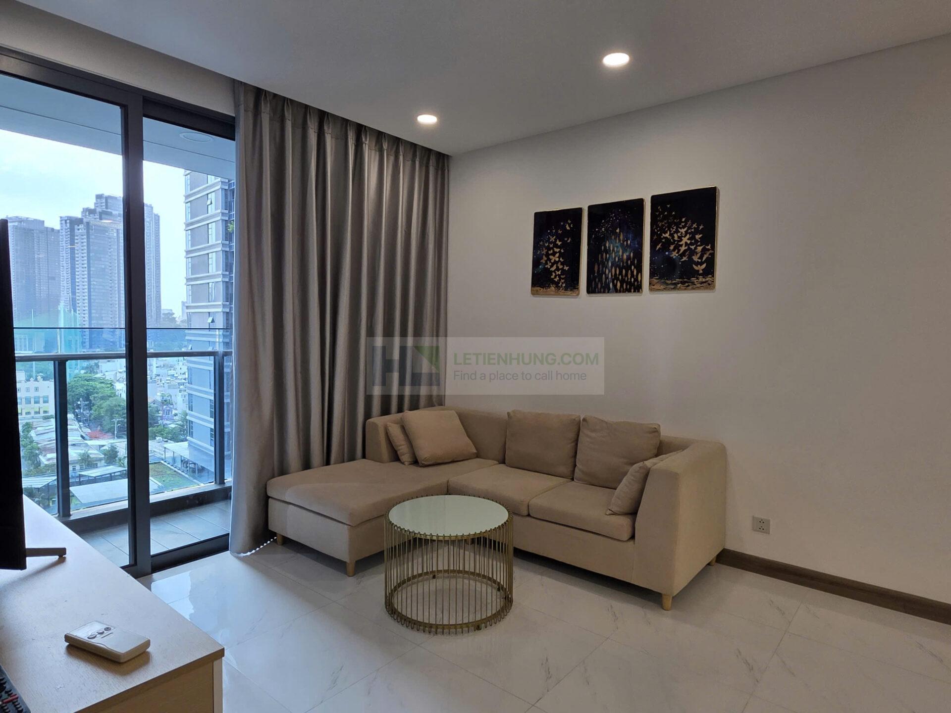 Căn hộ Sunwah Pearl 2PN có bồn tắm - phòng khách