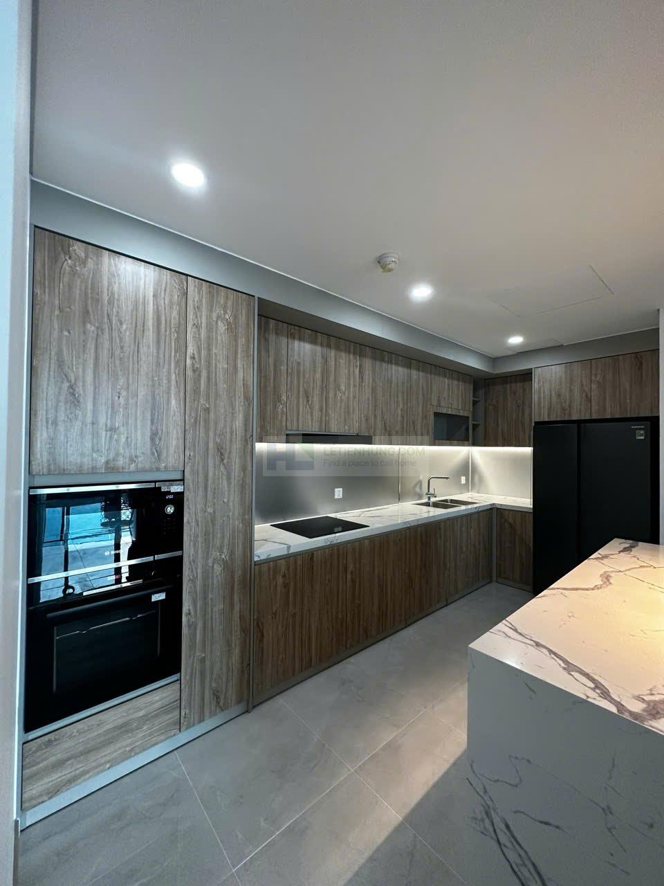căn hộ Sunwah Pearl 3PN 128m2 layout đẹp bếp