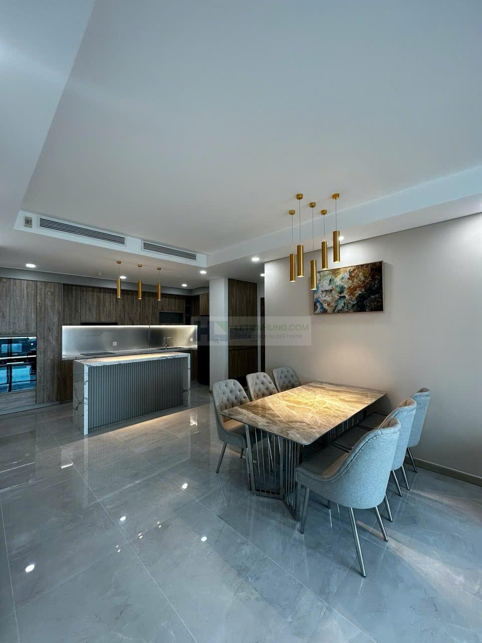 căn hộ Sunwah Pearl 3PN 128m2 layout đẹp - phòng ăn + bếp