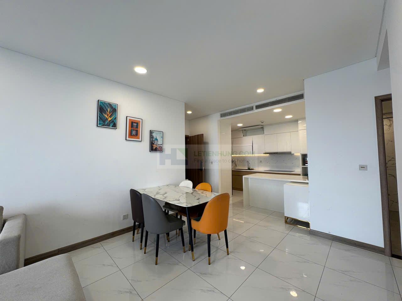 can ho sunwah pearl 2pn view song - bếp + bàn ăn