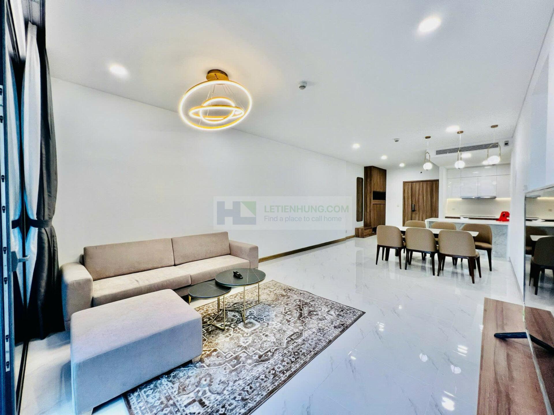 thuê căn hộ Sunwah Pearl 3PN 133m2 phòng khách 1